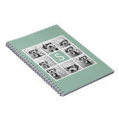 Foto Collage Custom Monogram Mint Green Notitieboek (Rechterzijde)
