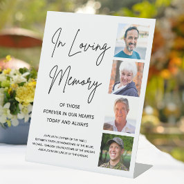 Foto Collage Custom Names Weddenschap Memorial Tab Reclamebord Met Voetstuk