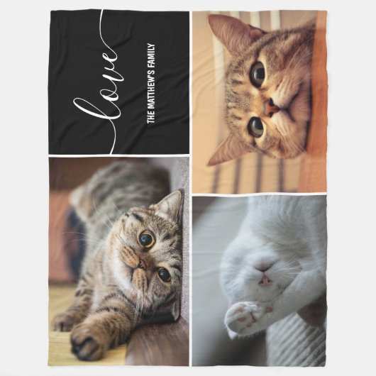 Foto Collage Cute Cats Persoonlijk  Fleece Deken (Voorkant)