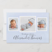 Foto Collage Cute Simple Whimsical Stars Newborn Aankondiging (Voorkant)