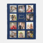 Foto Collage Deken Marine Blauw met Naam (Voorkant)