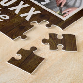 Foto Collage Dk Rustic Wood Custom Family Square Legpuzzel (Zijkant)