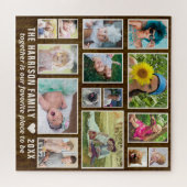 Foto Collage Dk Rustic Wood Custom Family Square Legpuzzel (Horizontaal)