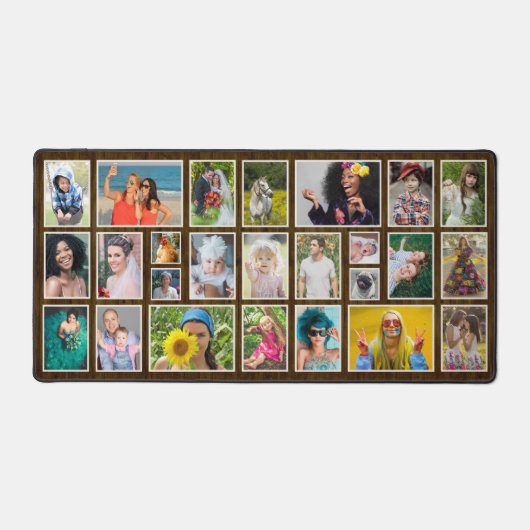 Foto Collage DK rustiek hout gepersonaliseerd 25 f Bureaumat (Voorkant)