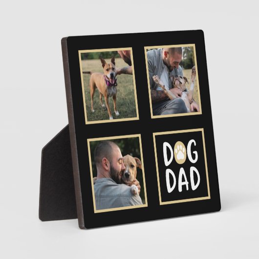 Foto Collage Dog Dad Paw Print Plaque Fotoplaat (Voorkant)