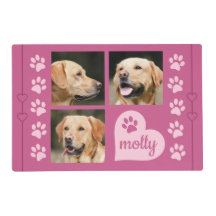 Foto Collage Dog Naam Roze Heart