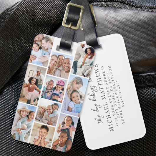 Foto Collage Eenvoudig Elegante Afbeelding Bagagelabel