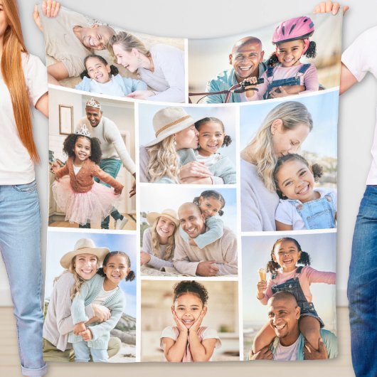 Foto Collage Eenvoudige Afbeelding Fleece Deken