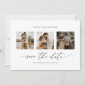 Foto Collage Elegant Minimalist Wedding Save The Date (Voorkant)