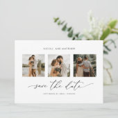 Foto Collage Elegant Minimalist Wedding Save The Date (Staand voorkant)