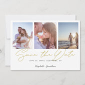 Foto Collage Elegant Modern Wedding Save the Date Kaart (Voorkant)