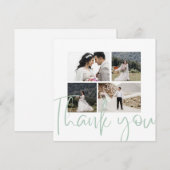 Foto Collage Elegant Sage Weddenschap Hartelijk da Kaart (Voorkant / Achterkant)