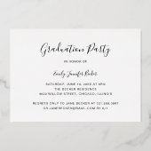 Foto-collage Elegant Script Afstudeerfeest Goud Folie Uitnodiging (Achterkant)