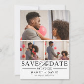 Foto collage Elegant script bruiloft Save The Date (Voorkant)