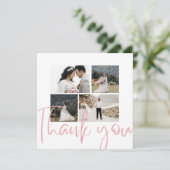 Foto Collage Elegant Weddenschap Hartelijk dank Kaart (Staand voorkant)