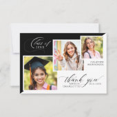 Foto Collage Elegante Afstuderen Bedankkaart (Voorkant)
