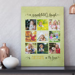 Foto Collage en Grandchild Quote aan grootouders Imitatie Canvas Print<br><div class="desc">Creëer je eigen lange fotocanvas als een speciaal cadeau voor je grootouders. Het ontwerp kenmerkt uw favoriete foto's van de kleinkinderen, die in vierkant formaat, in een net van negen worden getoond. Uw afbeeldingen zijn omgevormd met een hartverscheurend en zo waar citaat, dat luidt: "De lach van een kleinkind is...</div>