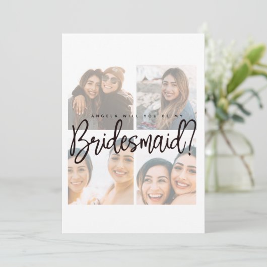 Foto collage faded bridal proposal Kaart (Staand voorkant)