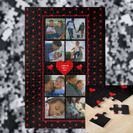 Foto Collage Familie Gepersonaliseerd Rode Hart &  Legpuzzel