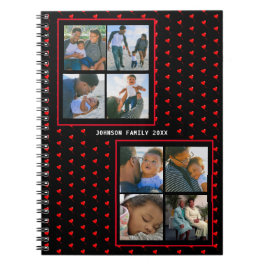 Foto Collage Familie Gepersonaliseerd Rode Hart &  Notitieboek