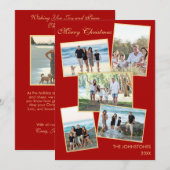 Foto Collage Familie Kerst Flat Vakantie Kaart (Voorkant / Achterkant)