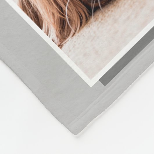 Foto Collage Familie Naam Gray Fleece Deken (Hoek)