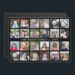 Foto Collage Familienaam - zwarte fridge magnet<br><div class="desc">Een 24 fotonet met overvloed van ruimte voor vele foto's en douanetekst. Voeg je favoriete afbeeldingen toe aan deze leuke sjabloon. U kunt vierkante foto's of om het even welke foto's voor dit net gebruiken. Voor beste resultaten, bewaar uw foto's in vierkanten alvorens te uploaden. Als u de kleuren of...</div>