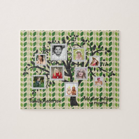 Foto Collage Familiestamboom Sjabloon Persoonlijk  Legpuzzel (Horizontaal)