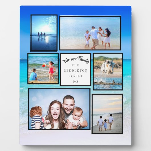 Foto Collage Family Beachside We zijn familie Fotoplaat (Voorkant)
