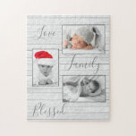 Foto Collage Family Love Blessed Keepslag Puzzle Legpuzzel<br><div class="desc">Creëer je eigen familiefoilumpuzzel. Voeg je favoriete foto toe. Een geweldig cadeau voor oma,  opa,  mama,  papa. Wie zou er niet van houden om deze zoete puzzel te bouwen? Maak het uw eigen met uw favoriete foto's. Het perfecte cadeau voor iedereen op je kerstlijst.</div>