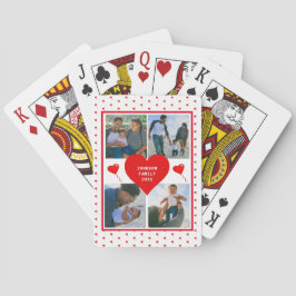 Foto Collage Family Personalized Valentijn Heart Pokerkaarten