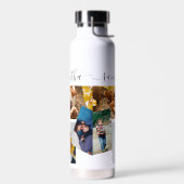 Foto Collage Family Pets Gift Monogram Waterfles (Links)