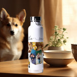 Foto Collage Family Pets Gift Monogram Waterfles<br><div class="desc">Dit ontwerp kan op het gebied worden gepersonaliseerd dat door de foto en/of tekst te veranderen wordt verstrekt. Of het kan worden aangepast door te klikken deze Sjabloon personaliseert en dan de klik te kiezen om verdere optie aan te passen en de kleur van de achtergrond te schrappen of te...</div>