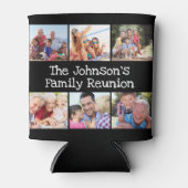 Foto Collage Family Reunion Persoonlijk Zwart Blikjeskoeler (Voorkant)