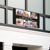 Foto Collage Family Reunion Persoonlijk Zwart Spandoek (Buitenkant Gebouw)