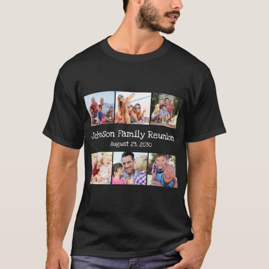 Foto Collage Family Reunion Persoonlijke datum T-shirt (Voorkant)