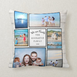 Foto Collage Family Rustic We zijn familie Kussen