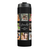 Foto Collage Family Script Black en White Therma Thermosbeker (Voorkant)