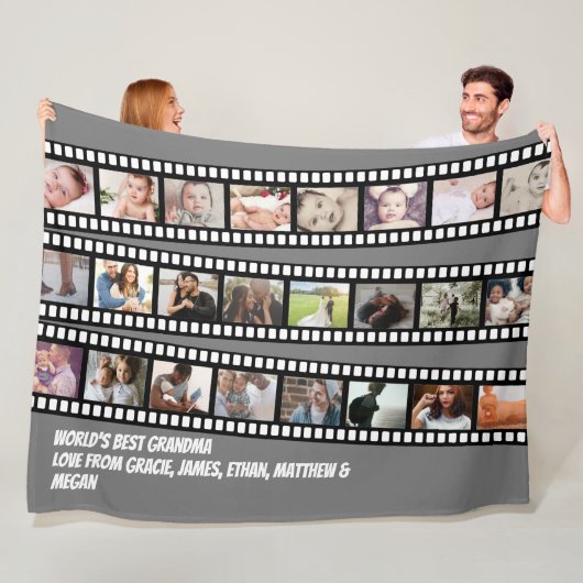 Foto Collage Film Strip - Aangepast, op maat Fleece Deken (In situ)