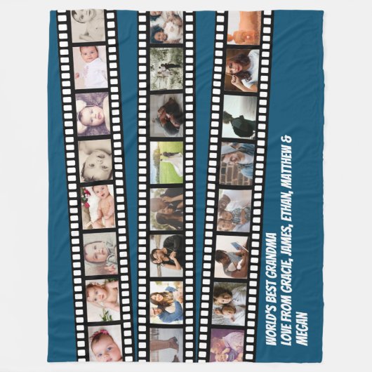 Foto Collage Film Strip - Aangepast, op maat Fleece Deken (Voorkant)