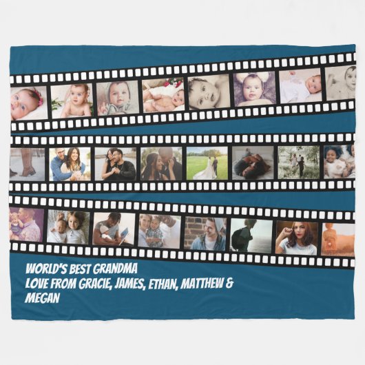 Foto Collage Film Strip - Aangepast, op maat Fleece Deken (Voorkant (Horizontaal))