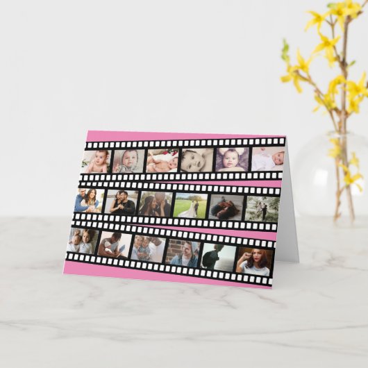 Foto Collage Film Strip - Aangepast, op maat Kaart (Gele Bloem)
