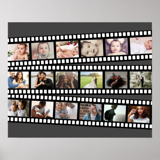 Foto Collage Film Strip - Aangepast, op maat Poster (Voorkant)