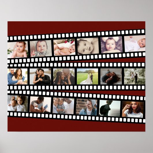 Foto Collage Film Strip - Aangepast, op maat Poster (Voorkant)