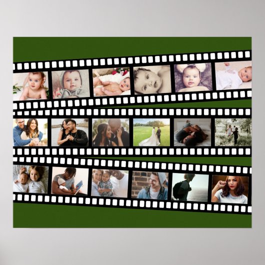 Foto Collage Film Strip - Aangepast, op maat Poster (Voorkant)