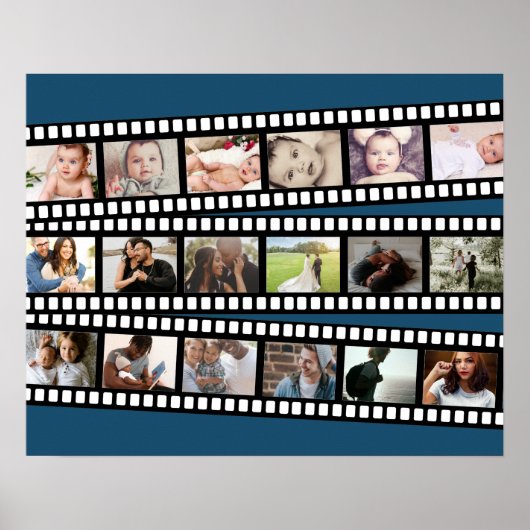 Foto Collage Film Strip - Aangepast, op maat Poster (Voorkant)