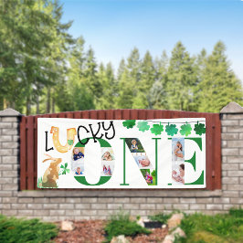 Foto: Collage First Birthday Lucky One Party Spandoek