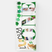 Foto: Collage First Birthday Lucky One Party Spandoek (Verticaal)