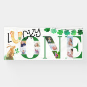 Foto: Collage First Birthday Lucky One Party Spandoek (Horizontaal)