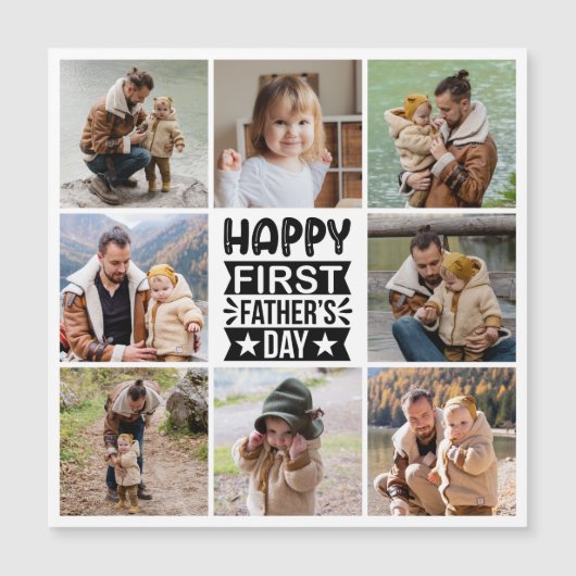 Foto Collage First Vaderdag Magnetic Kaart (Voorkant)